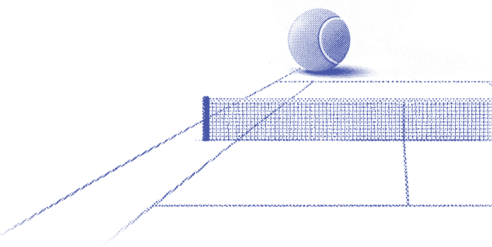 Tennis court and ball illustration